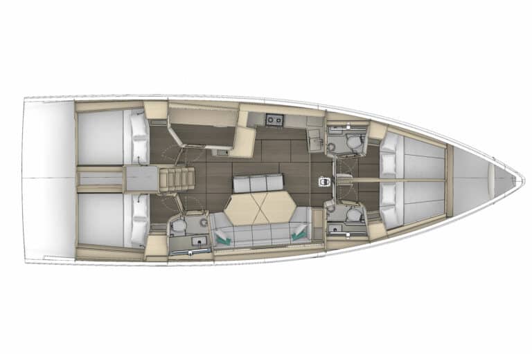 bateau voilier dufour 48 layout side 4cab